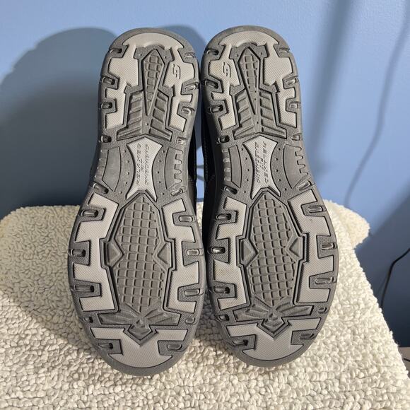 Skechers Boots Men 11.5 Relax Fit Memory Foam Leather Upper Lace Hiking Work - Picture 5 of 11